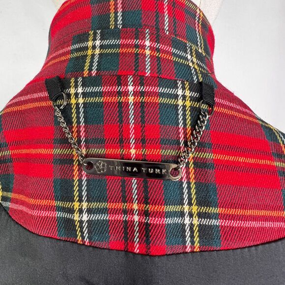 Trina Turk | Teodora Cape | Red Plaid Tartan | Sz P/S - Picture 9 of 12